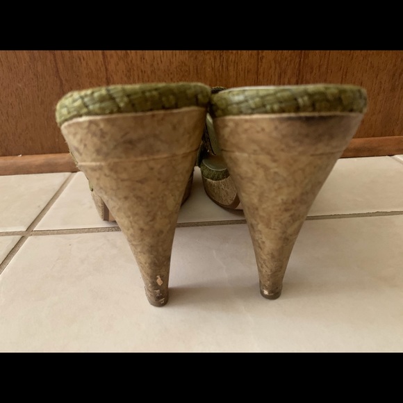 Ann Marino Rafia Shoes w/ Cork base - sz 7 1/2 - Picture 4 of 13